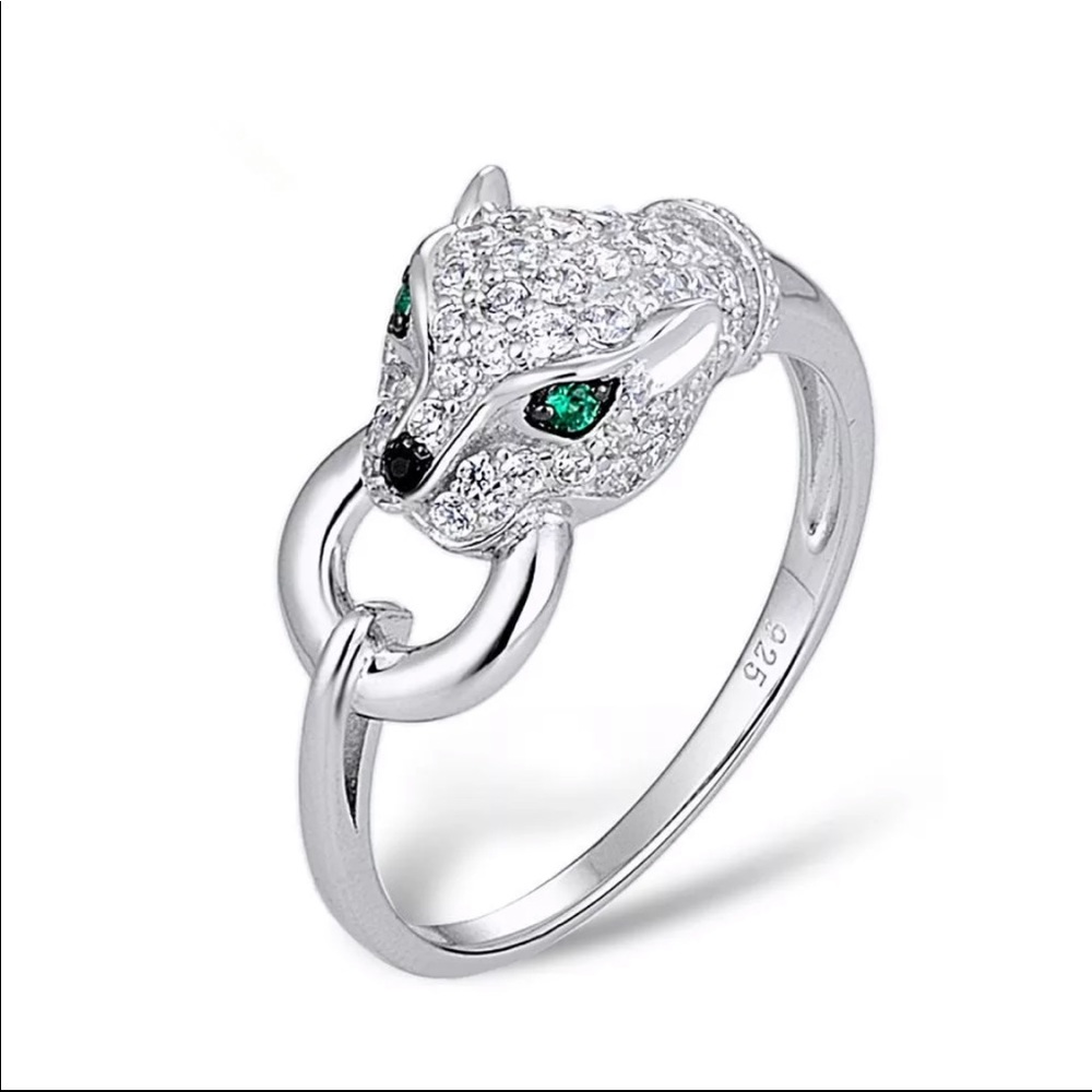 New Unisex 925 Silver Leopard 🐆 Diamond Ring 💍